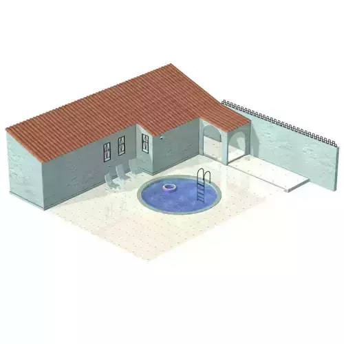 Mediterranean Villa Pool 3D model