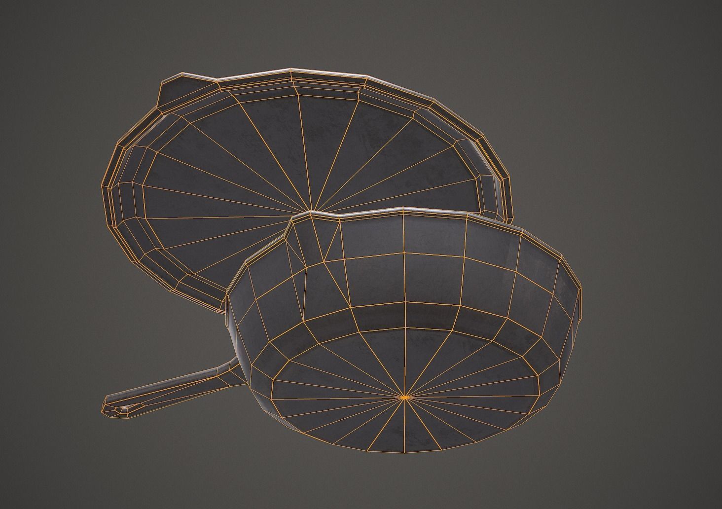 USSR Old Pan PBR Low Poly Low-poly 3D model_7