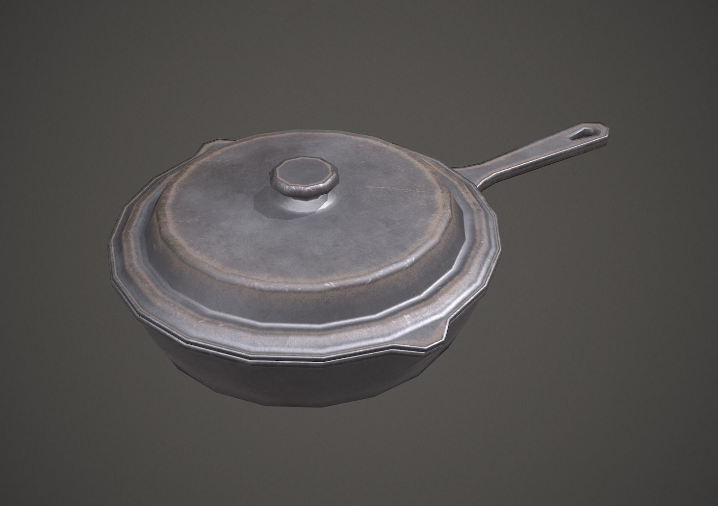 USSR Old Pan PBR Low Poly Low-poly 3D model_2
