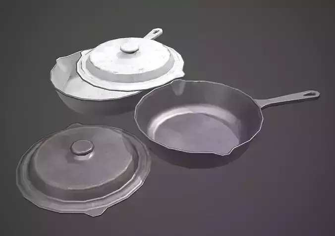 USSR Old Pan PBR Low Poly