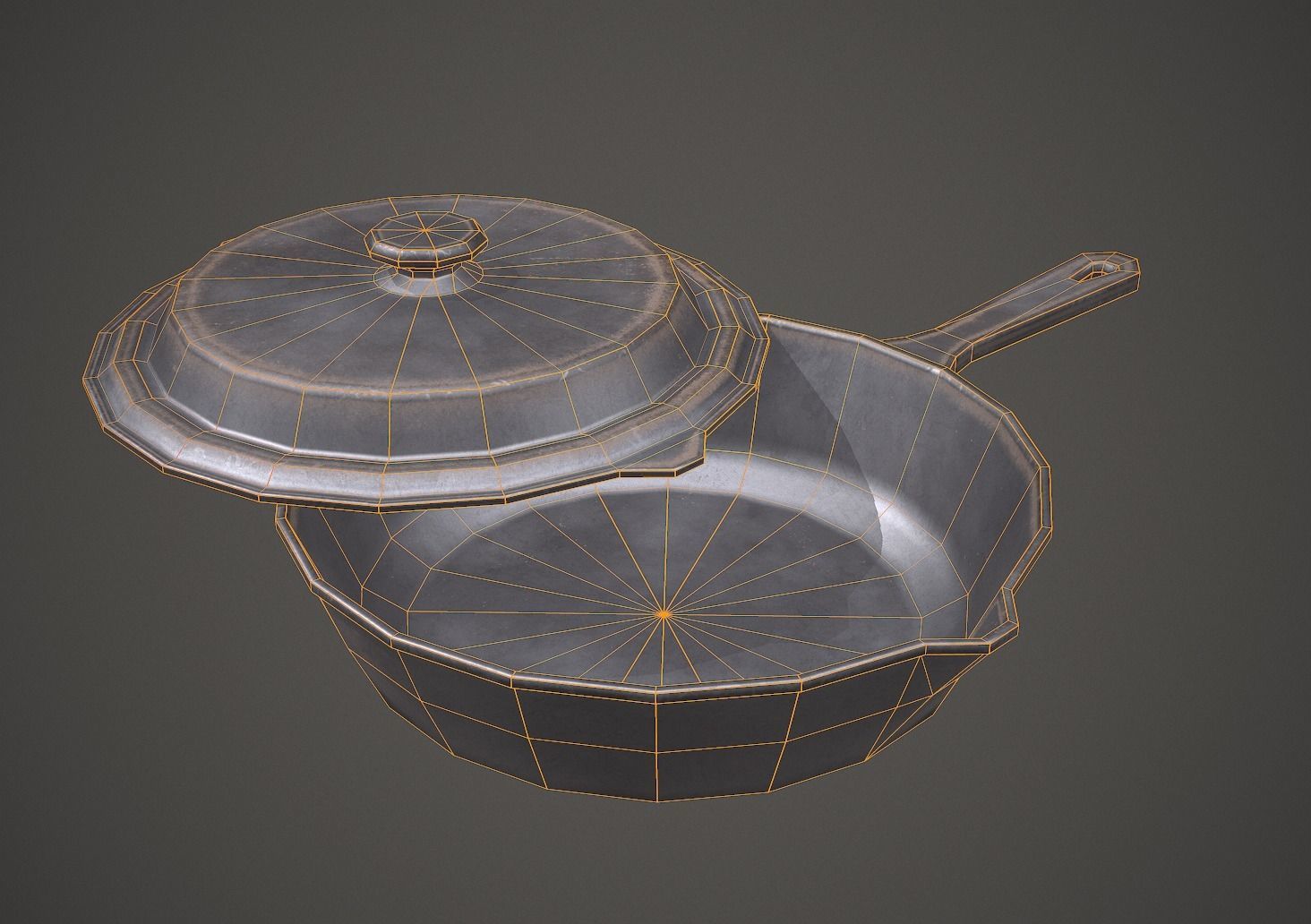 USSR Old Pan PBR Low Poly Low-poly 3D model_6