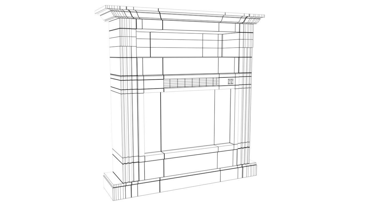 Electrical Fireplace Low-poly 3D model_7