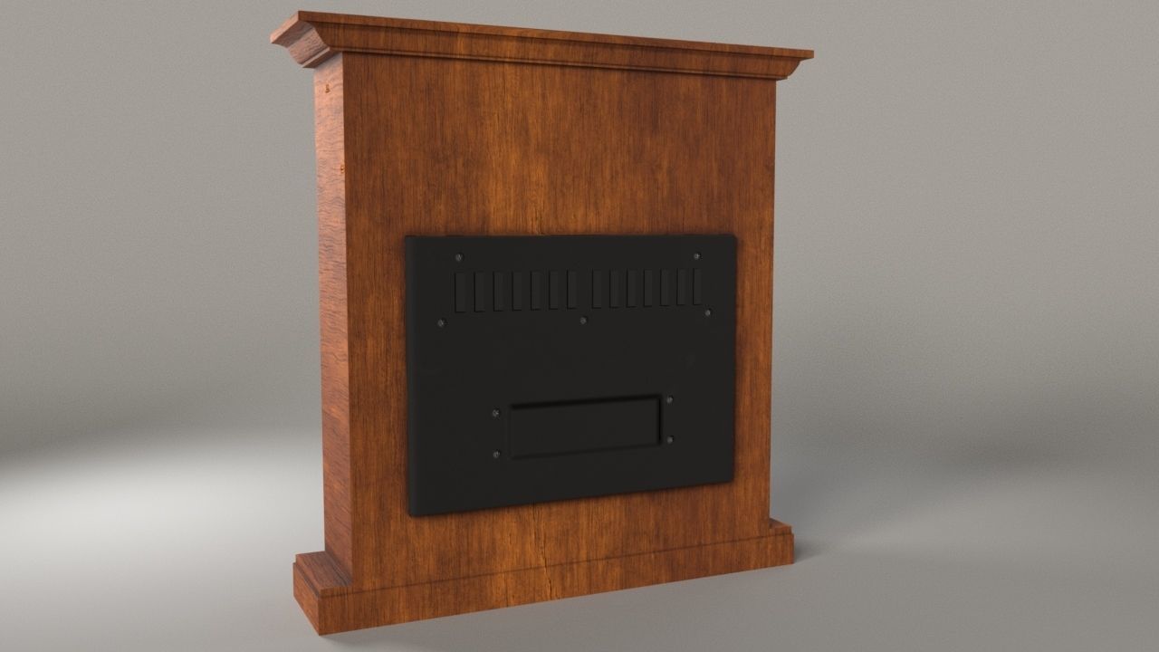 Electrical Fireplace Low-poly 3D model_4