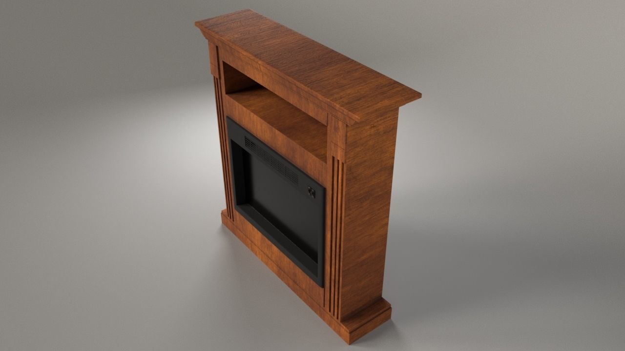 Electrical Fireplace Low-poly 3D model_3