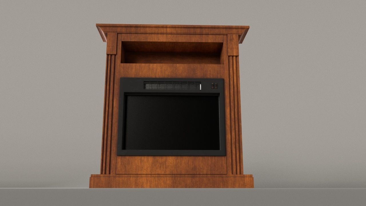 Electrical Fireplace Low-poly 3D model_2