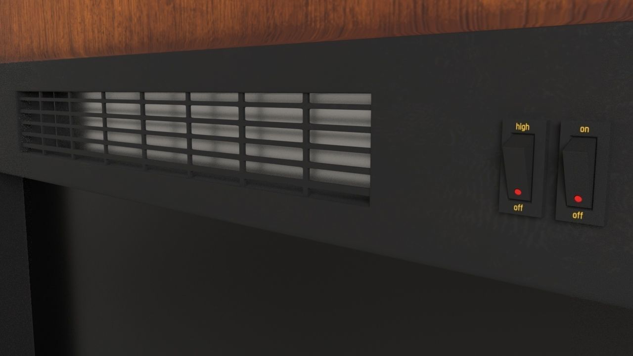 Electrical Fireplace Low-poly 3D model_5