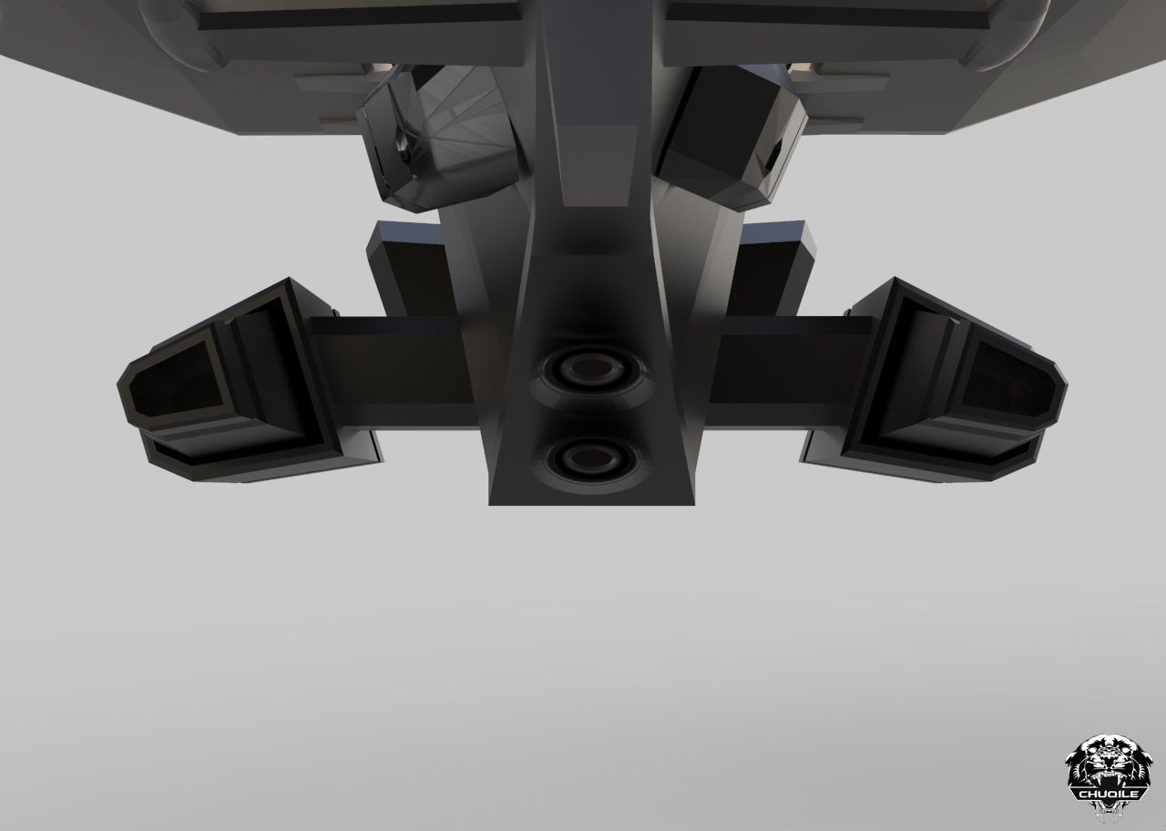 Sci-Fi Hover Plane Low-poly 3D model_11