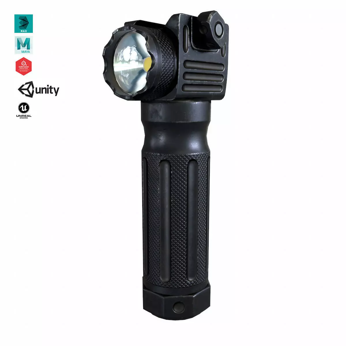 Vertical Foregrip Set-01 Low-poly 3D model_0