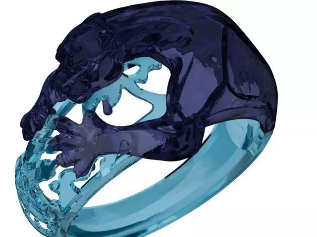 Jewlery panther ring 3D print model_0