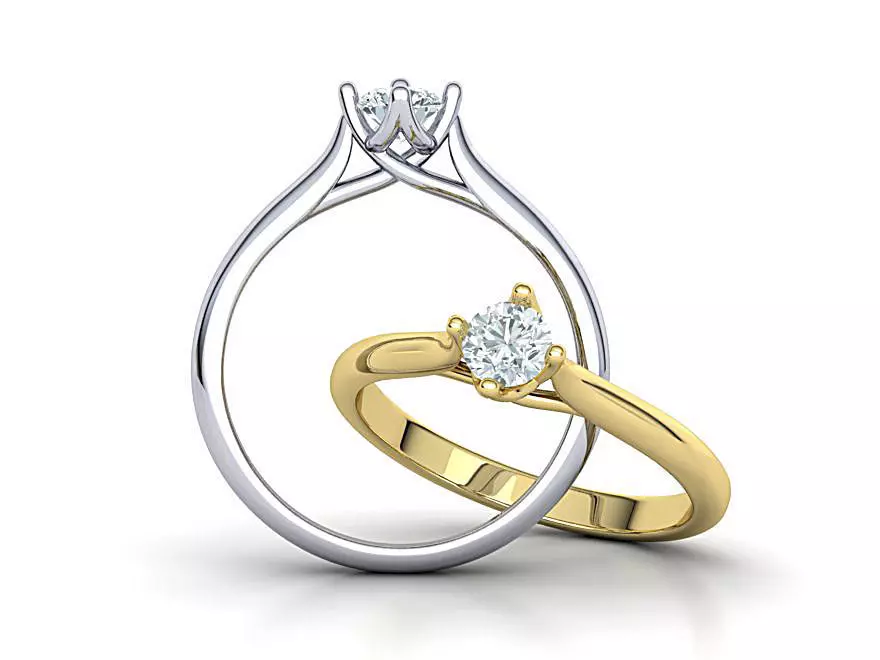 Four claws Trellis Solitaire Engagement Ring 3dmodel 3D print model_0