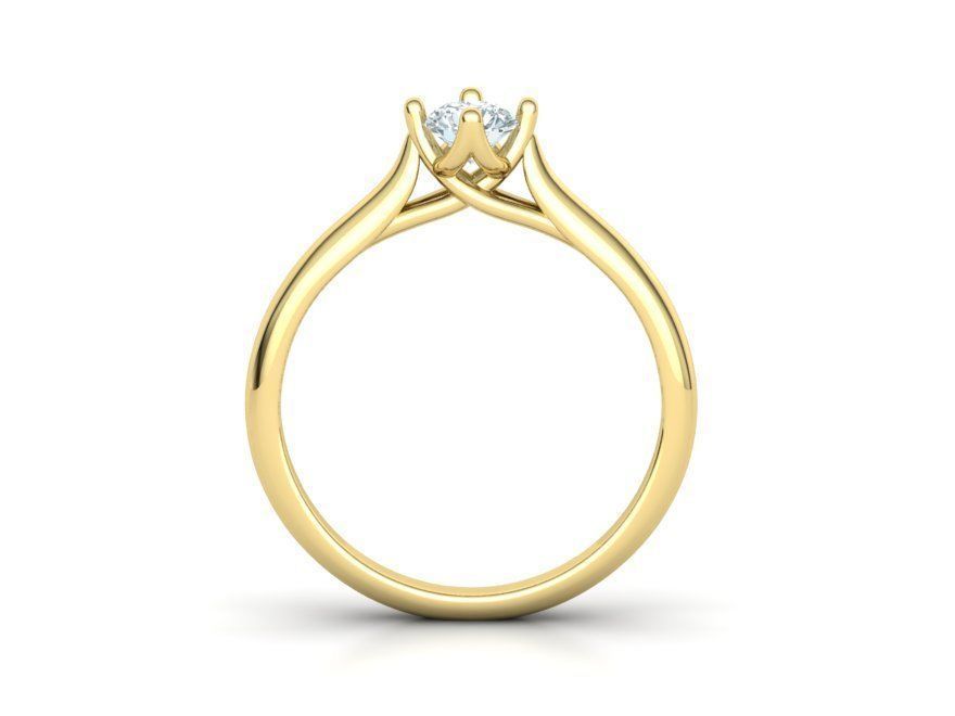 Four claws Trellis Solitaire Engagement Ring 3dmodel 3D print model_5