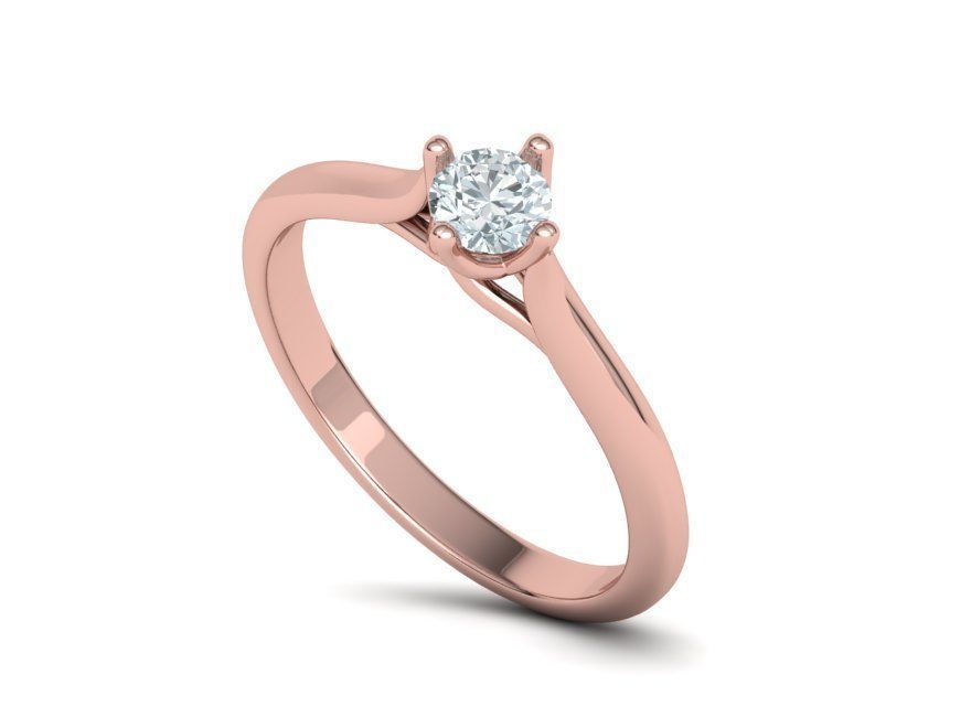 Four claws Trellis Solitaire Engagement Ring 3dmodel 3D print model_7