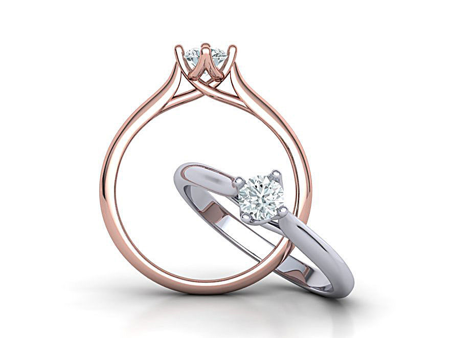 Four claws Trellis Solitaire Engagement Ring 3dmodel 3D print model_3