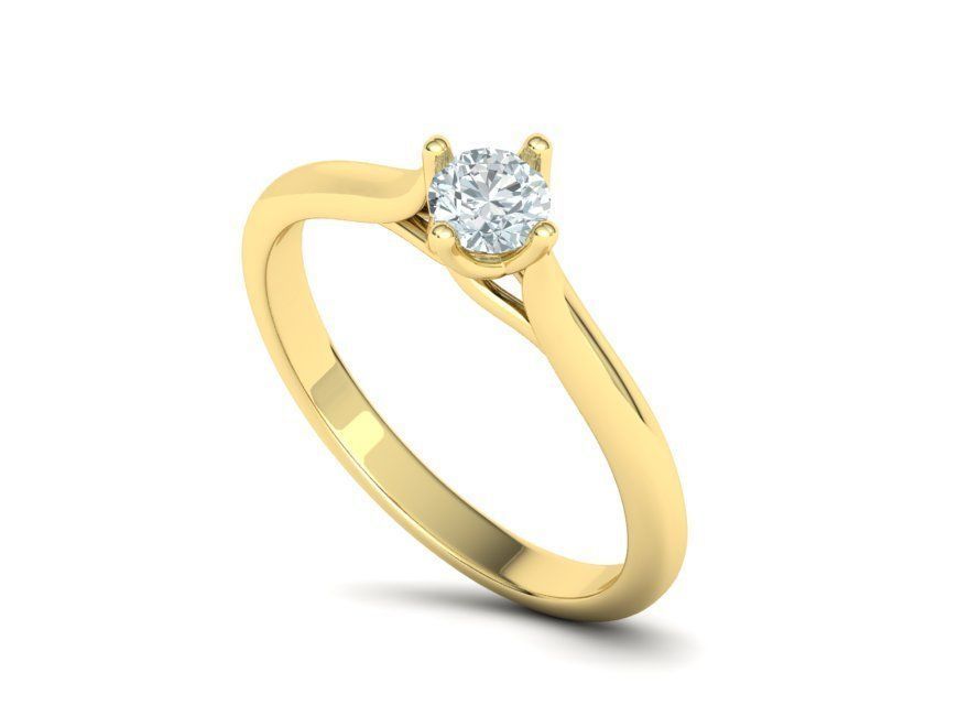 Four claws Trellis Solitaire Engagement Ring 3dmodel 3D print model_8