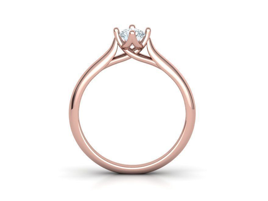 Four claws Trellis Solitaire Engagement Ring 3dmodel 3D print model_4
