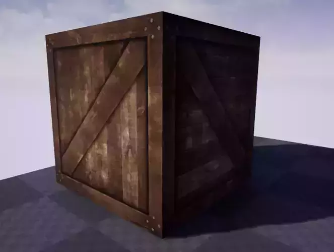 Low Poly Box wooden