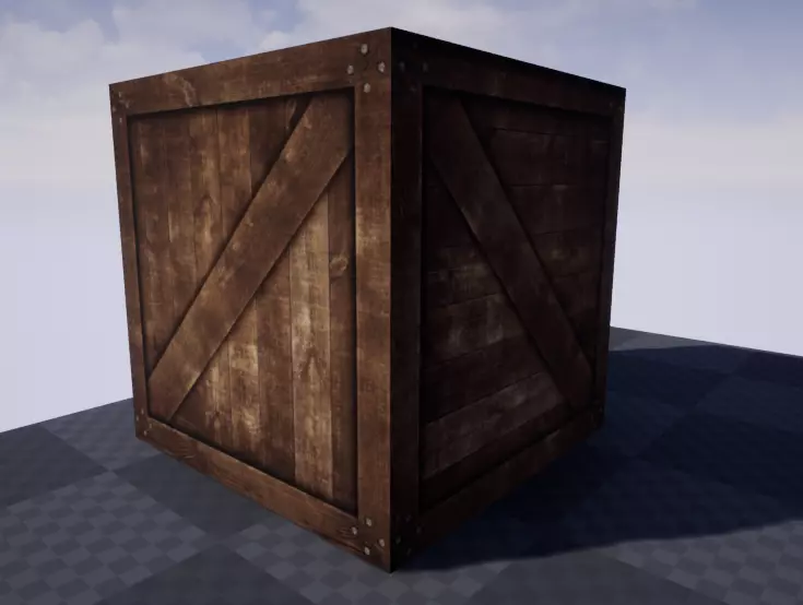 Low Poly Box wooden Free low-poly 3D model_0