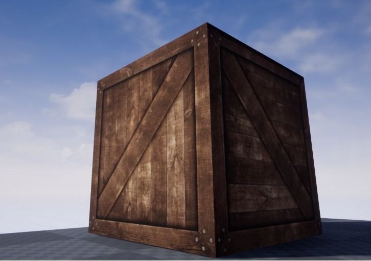Low Poly Box wooden Free low-poly 3D model_1