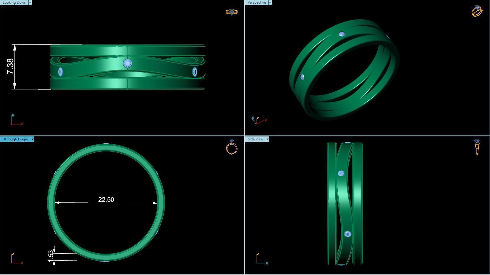 Ring Band R 0035 3D print model_4