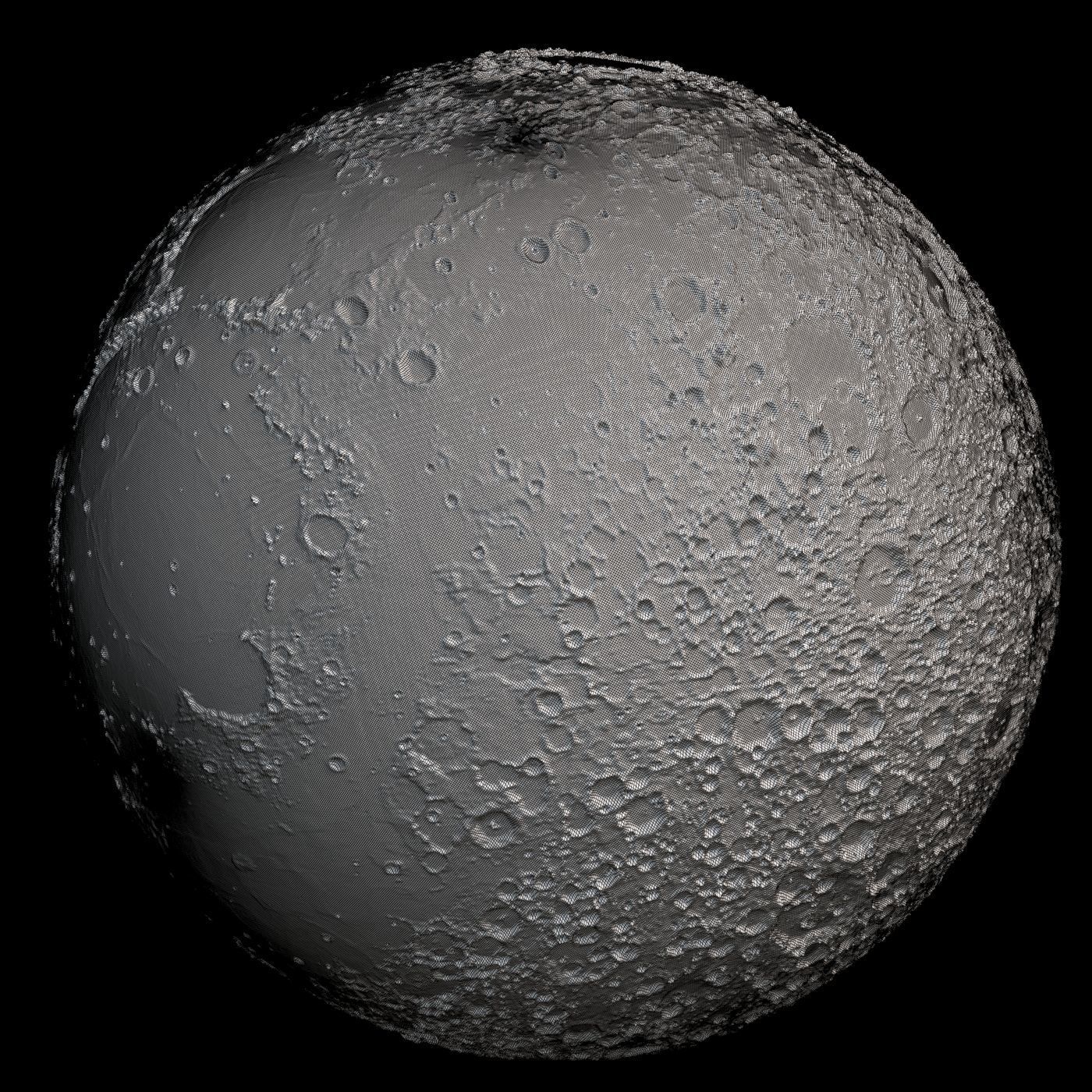 Moon High Poly 3D model_7