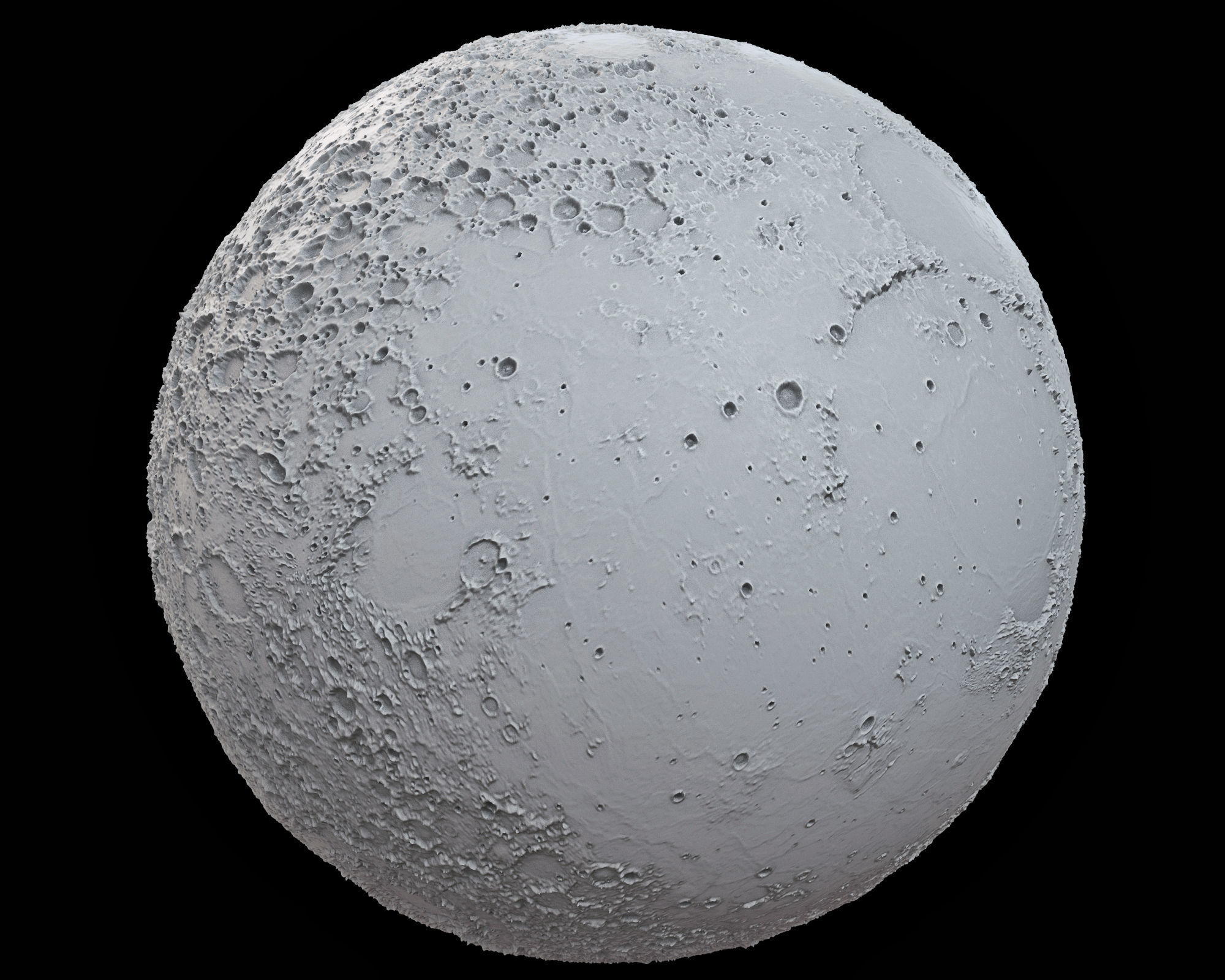 Moon High Poly 3D model_6