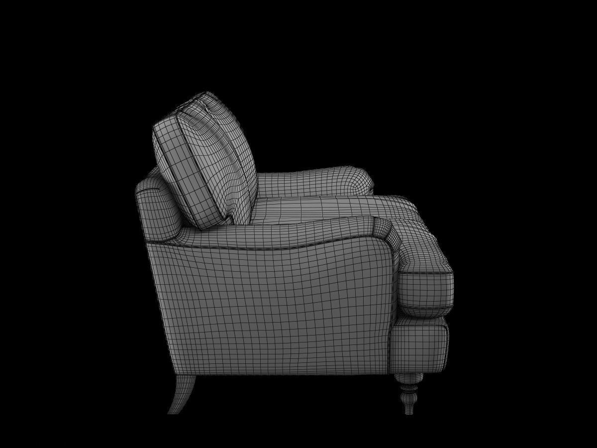 Realistic Sofa Collection Arm Chair and Two Seat Sofa 3D model 3D model_14