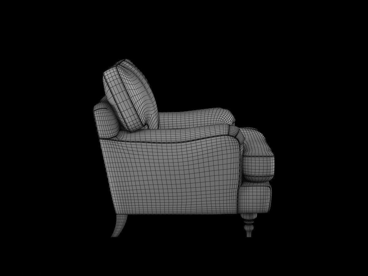 Realistic Sofa Collection Arm Chair and Two Seat Sofa 3D model 3D model_12