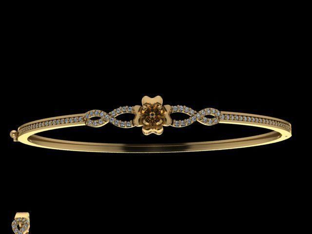 mini set gold ring with diamonds 3D print model_4