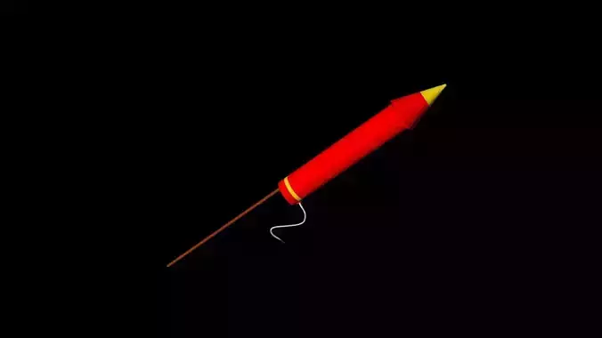 Firework Rocket 3D Model Low-poly 3D model
