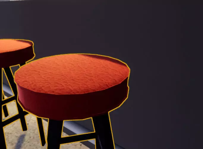 Low Poly Bar Stool Low-poly 3D model_0