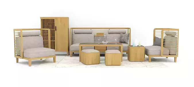 Zens lifestyle Set Sofa Table Armchir