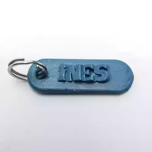 INES Personalized keychain embossed letters 3D print model