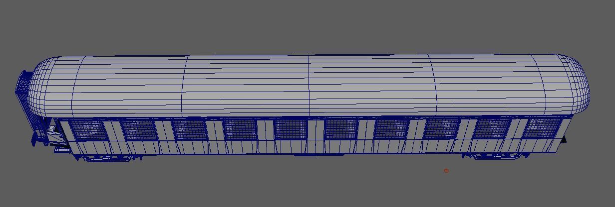 Vintage Railway Passanger Wagon 3D model_3