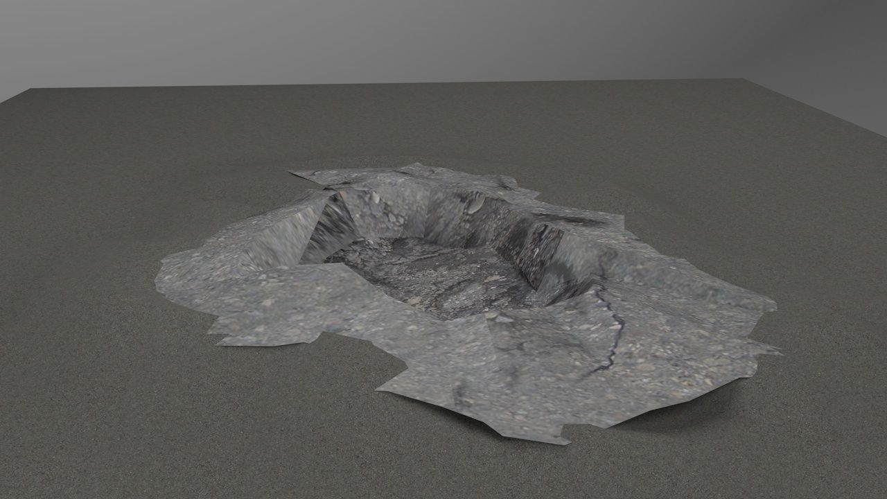 Pothole -design 1 Low-poly 3D model_7