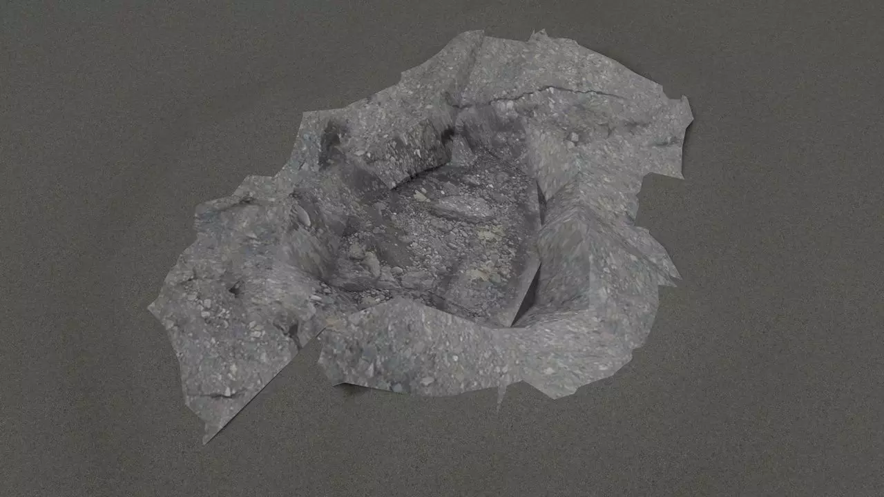 Pothole -design 1 Low-poly 3D model_0