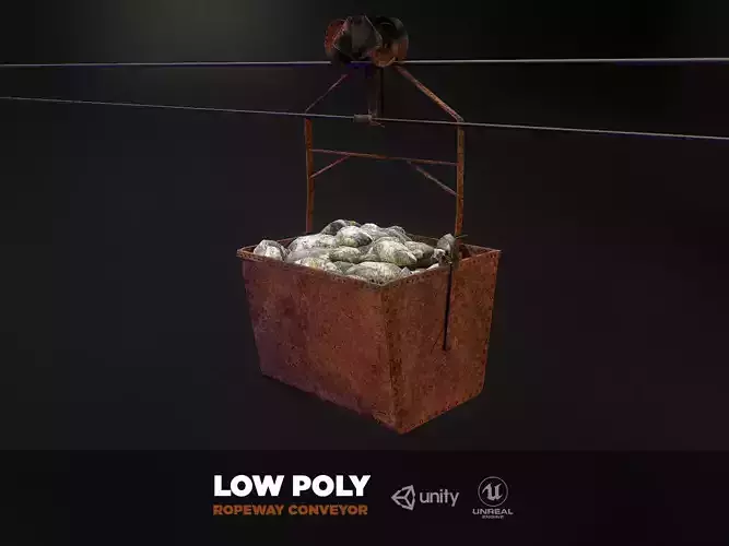 Mine historic ropeway conveyor - mine wagon