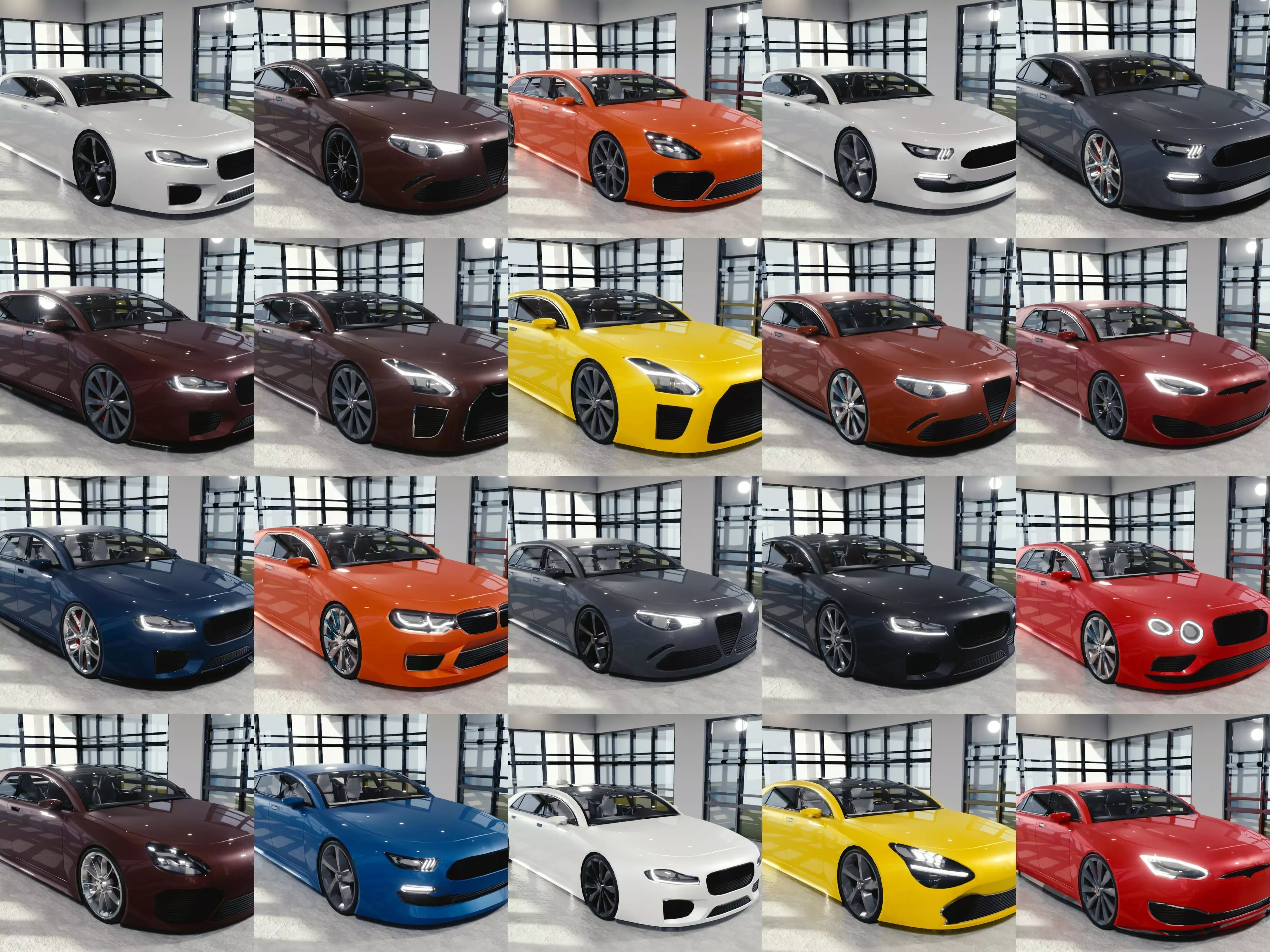 BLENDER EEVEE Brandless 20 car collection volume 1 _0