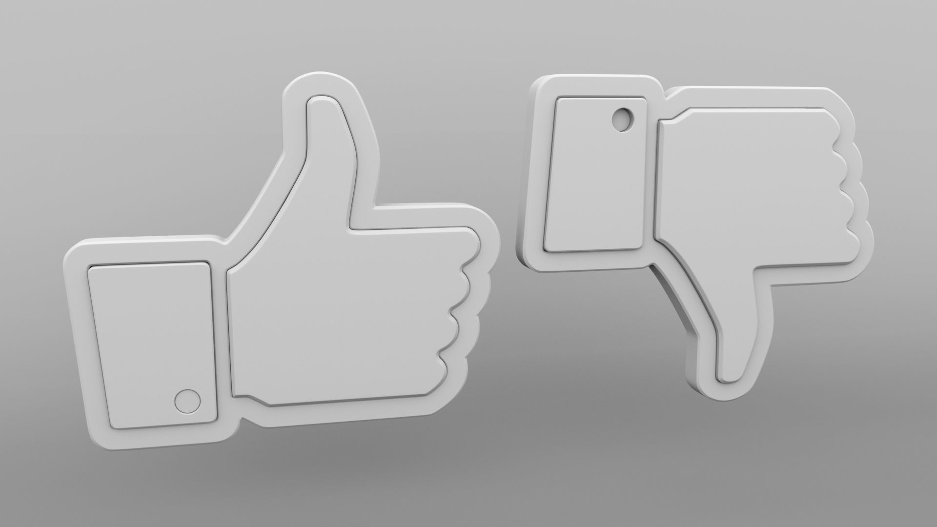 3D Facebook Like 3D model_4