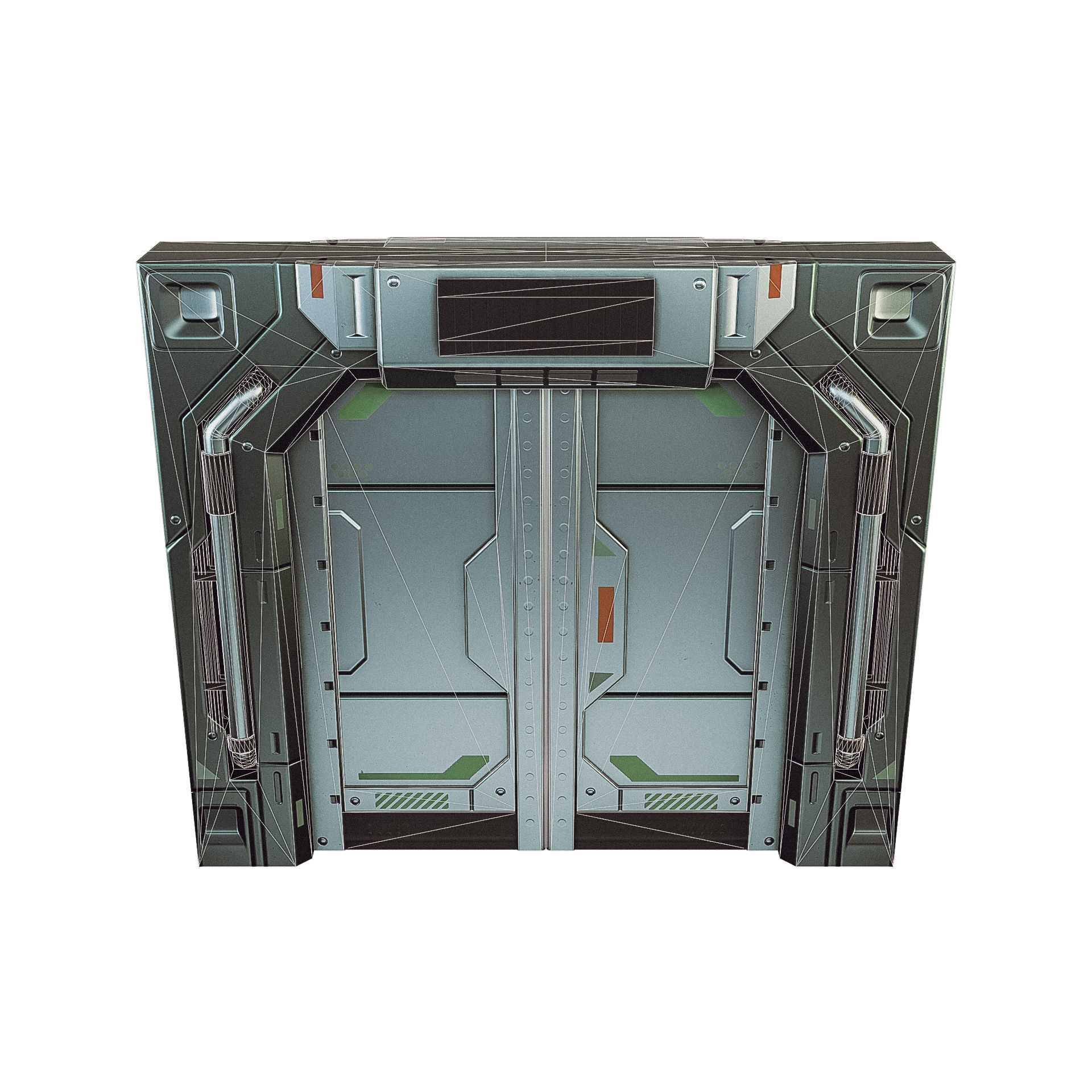 Sci-fi Door Game Low-poly 3D model_7