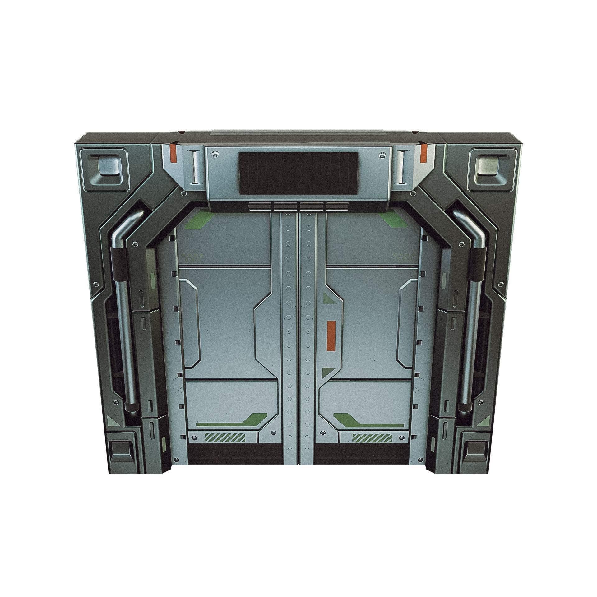 Sci-fi Door Game Low-poly 3D model_0