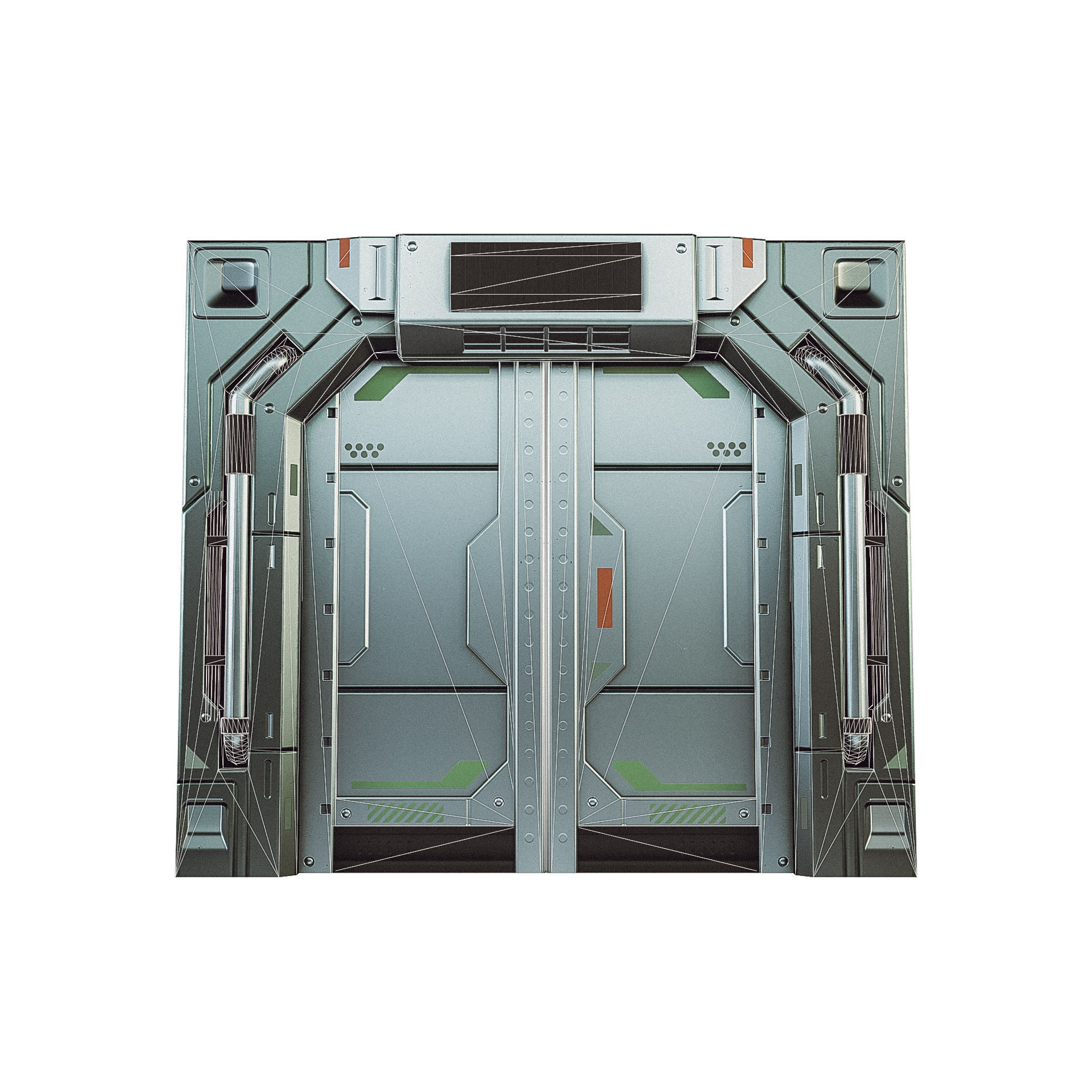 Sci-fi Door Game Low-poly 3D model_4