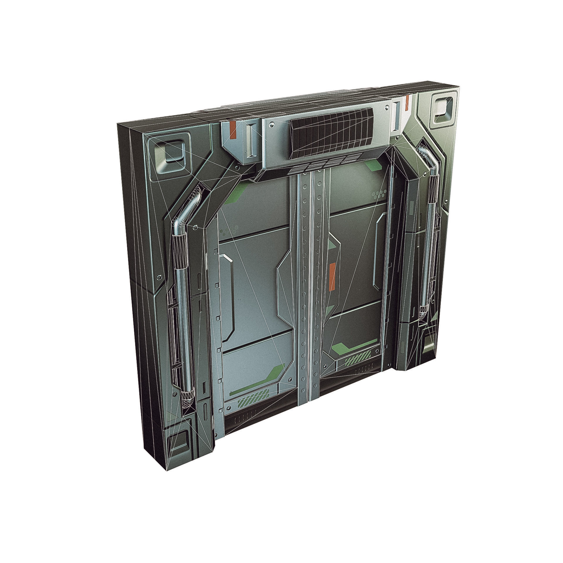 Sci-fi Door Game Low-poly 3D model_6