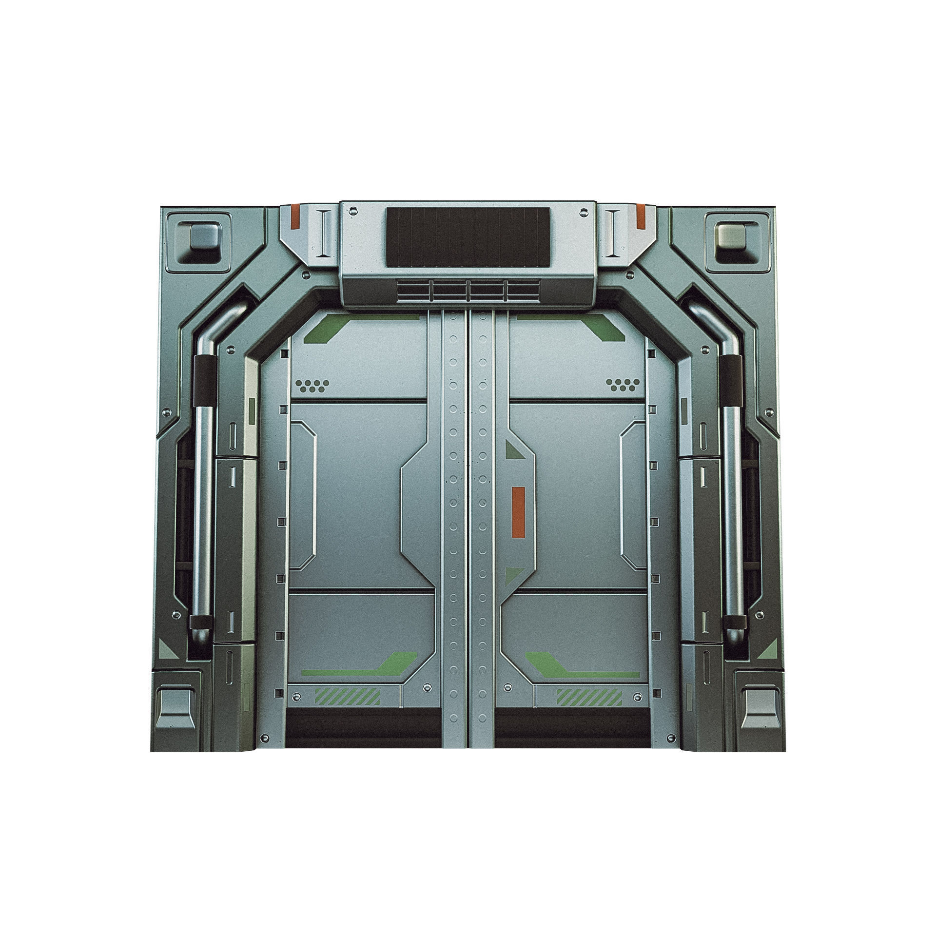 Sci-fi Door Game Low-poly 3D model_3