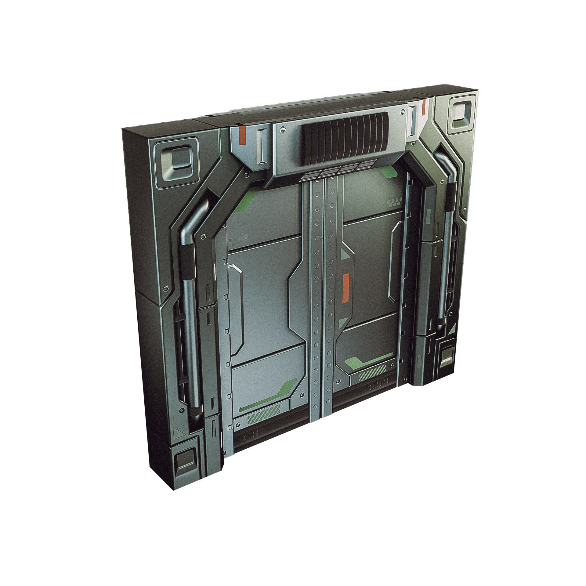 Sci-fi Door Game Low-poly 3D model_1
