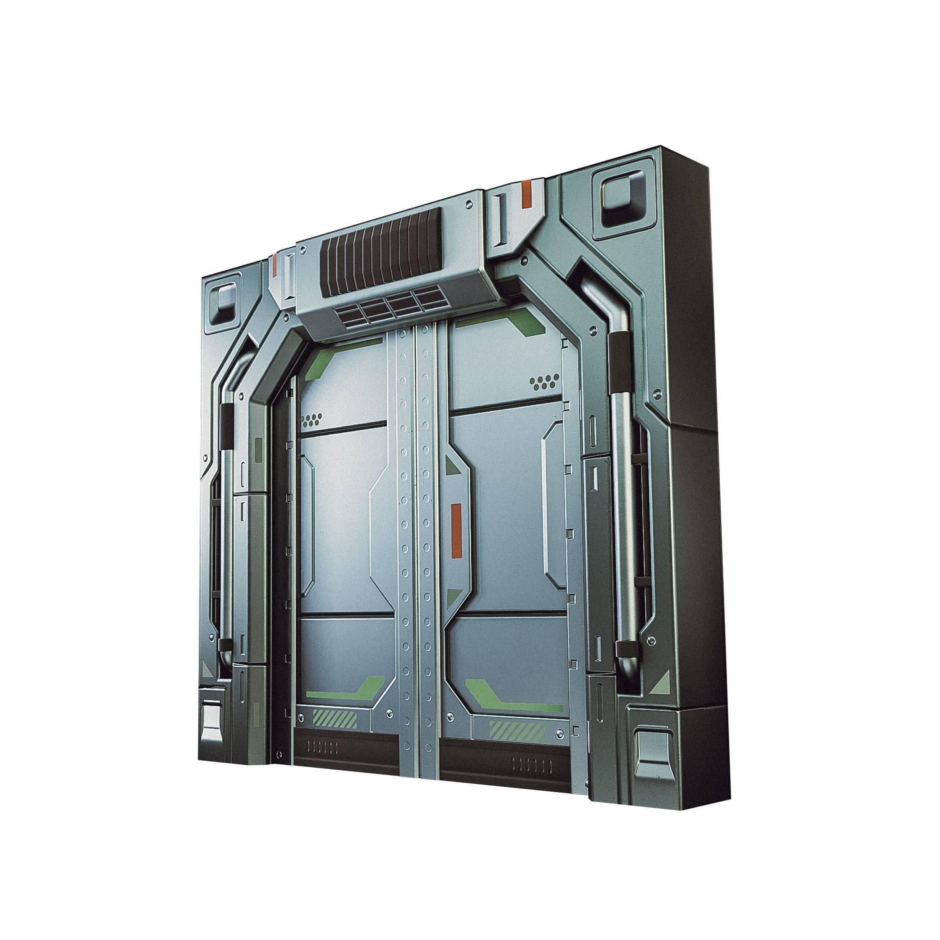 Sci-fi Door Game Low-poly 3D model_2