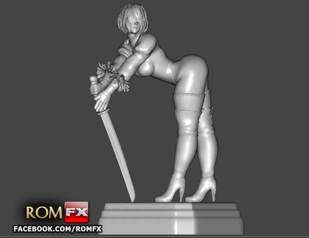 Nier Automata Android Yorha Sexy - Figure Printable 3D print model_2