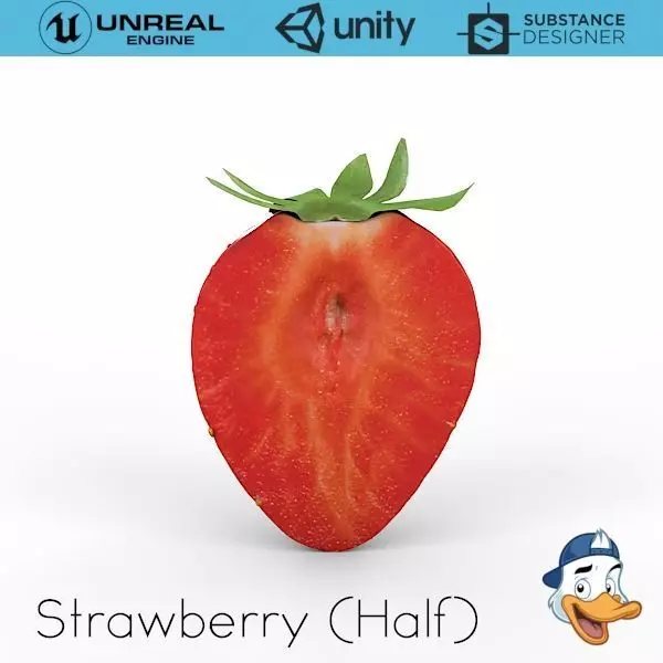 Strawberry Half 3D model_0