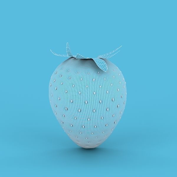 Strawberry Half 3D model_2