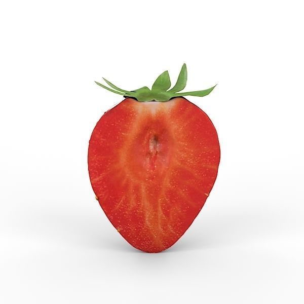 Strawberry Half 3D model_7