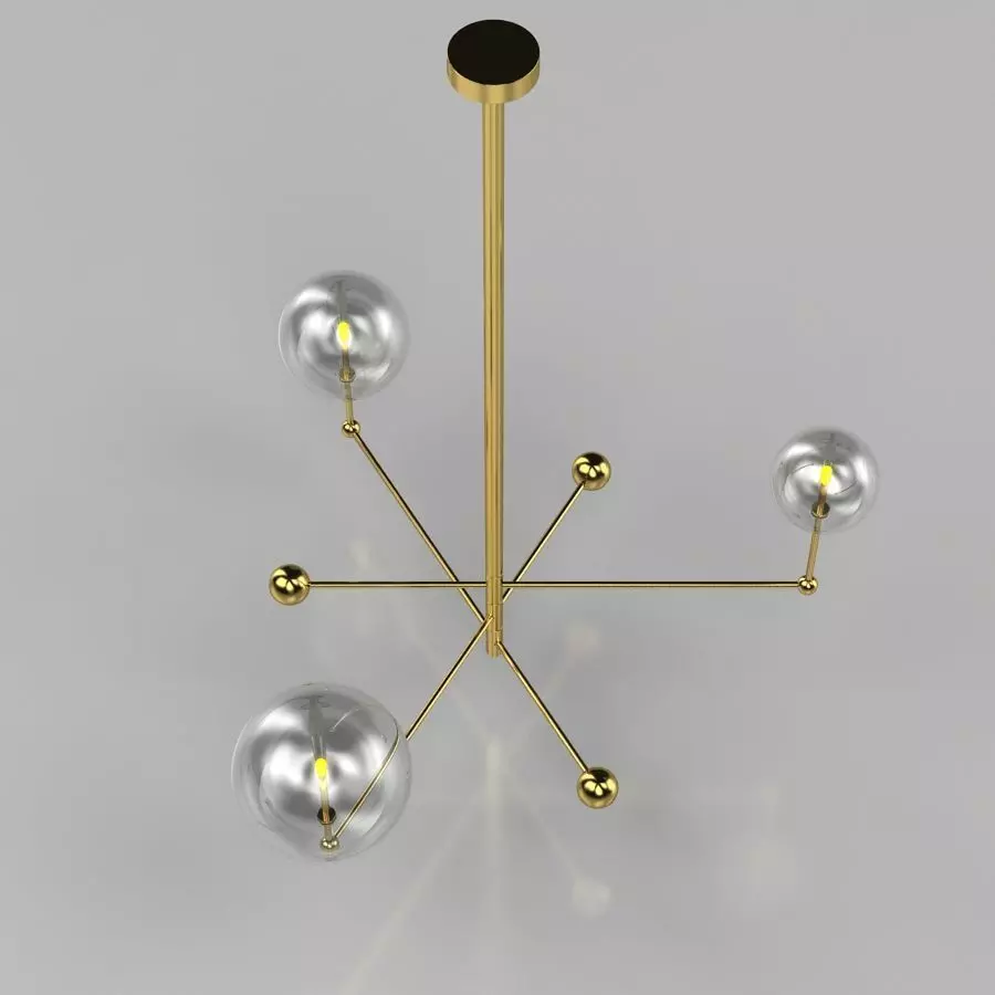Glass Globe Mobile Chandelier 3D model_0